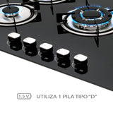 Supra parrilla a gas 5 quemadores y campana básica Mod.CB-76 black (G)